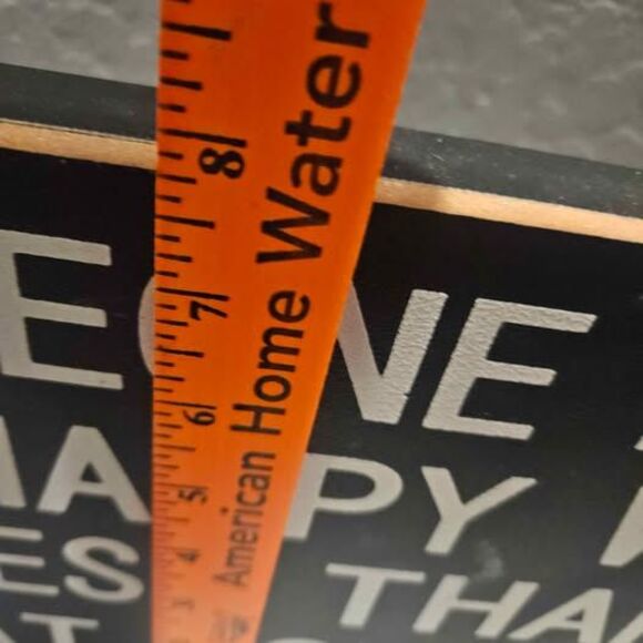 Wood Office Desk Sign someone is happy with less than what you have 8" x 16" - Picture 2 of 4